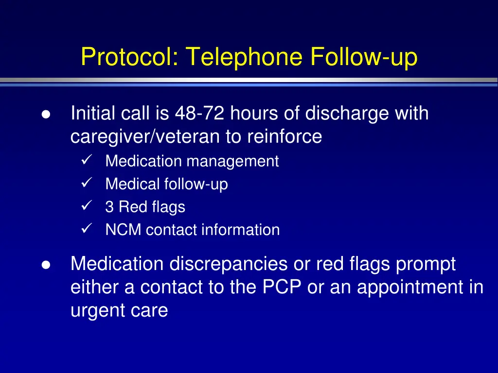 protocol telephone follow up 1