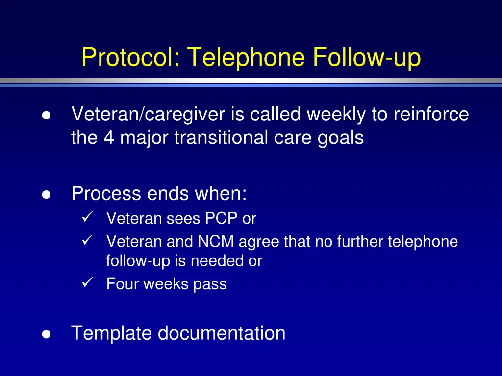 protocol telephone follow up 2