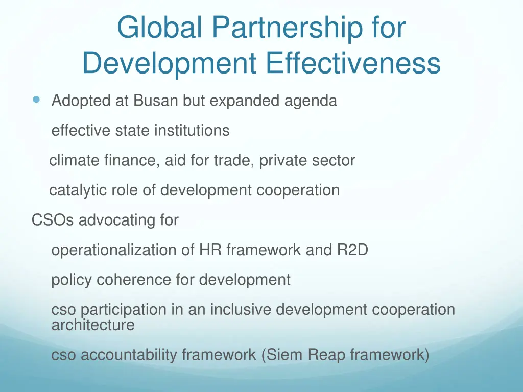 global partnership for development effectiveness 1