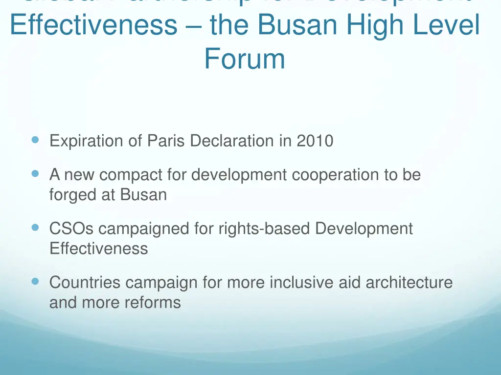 global partnership for development effectiveness