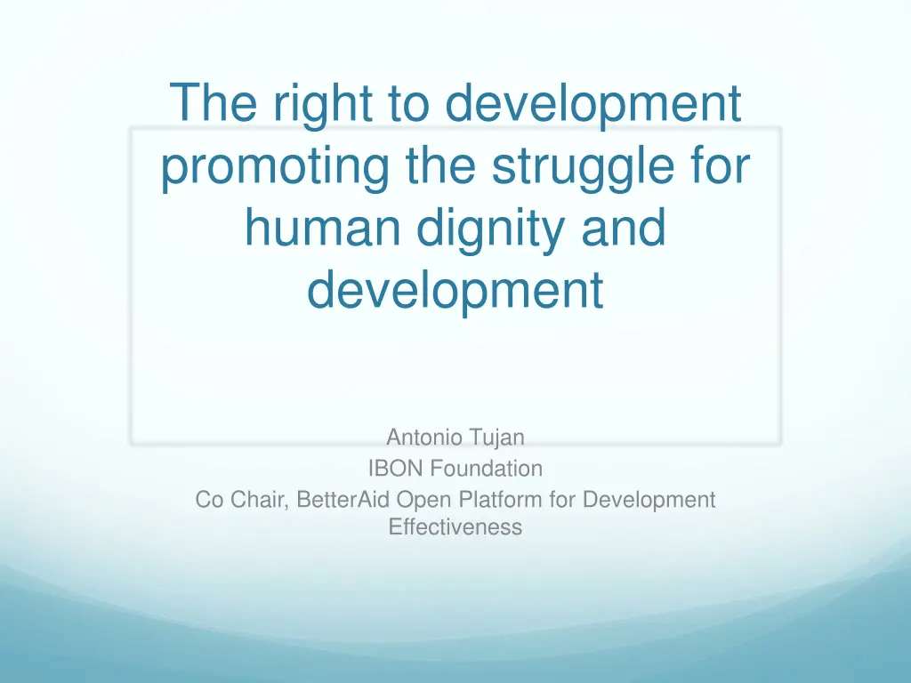 the right to development promoting the struggle