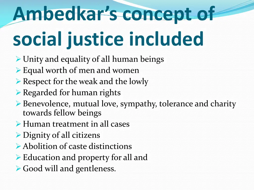 ambedkar s concept of social justice included