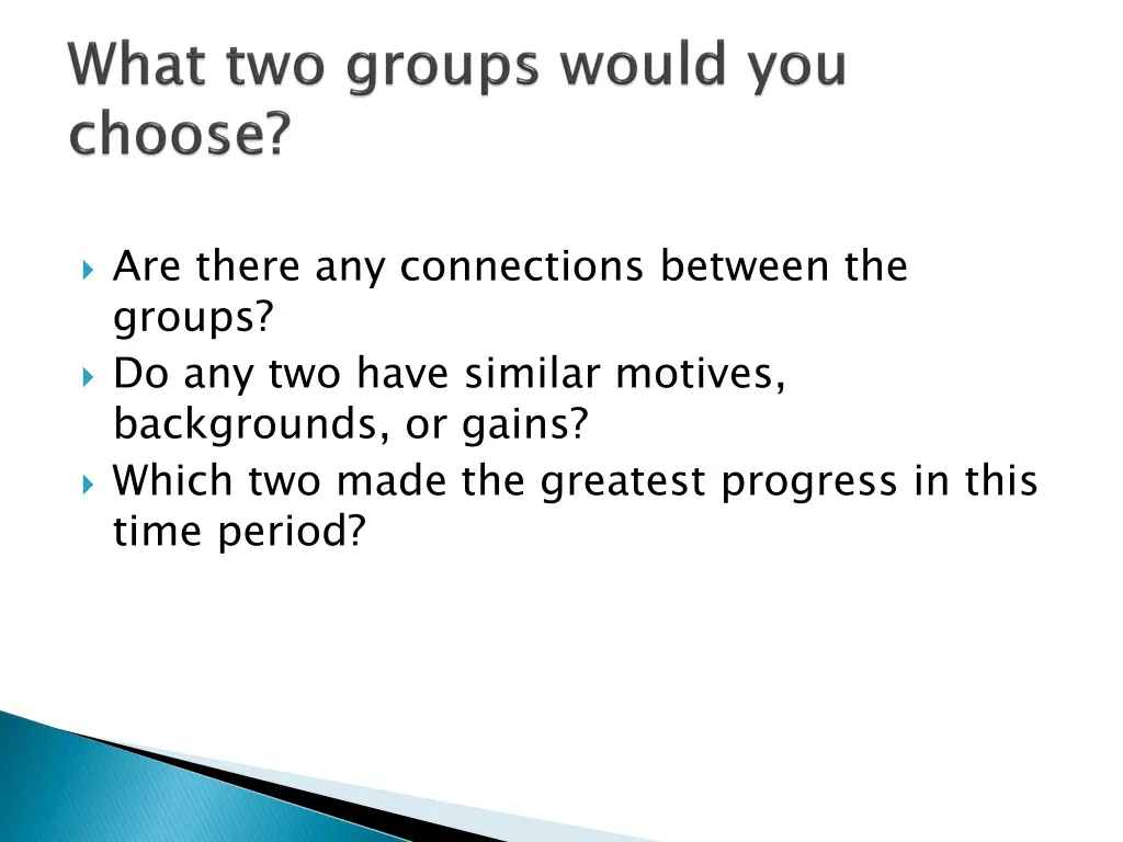 are there any connections between the groups