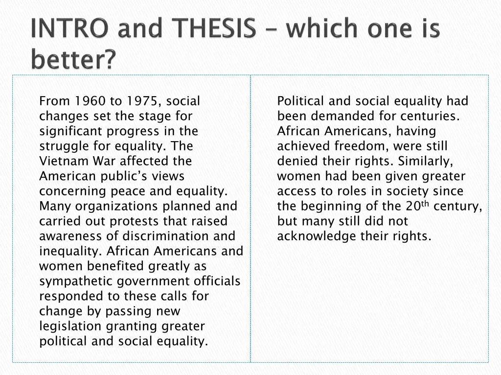 from 1960 to 1975 social changes set the stage