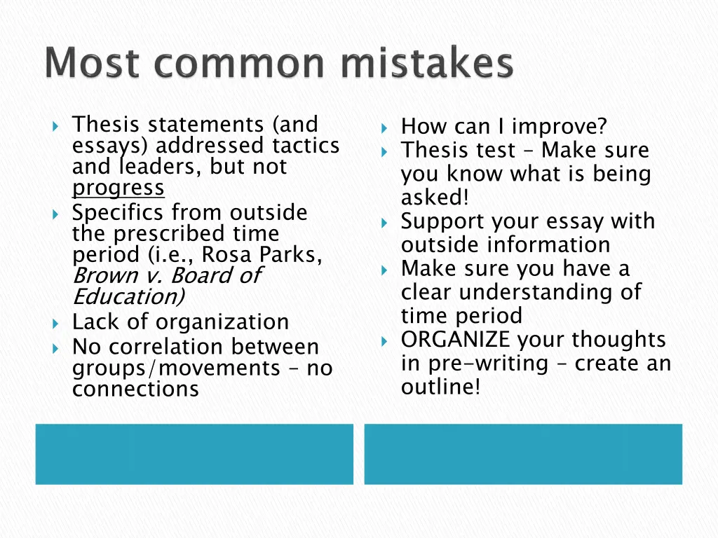 thesis statements and essays addressed tactics
