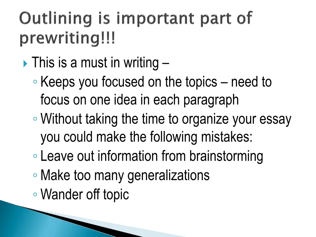 this is a must in writing keeps you focused
