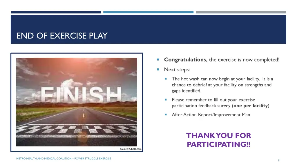 end of exercise play