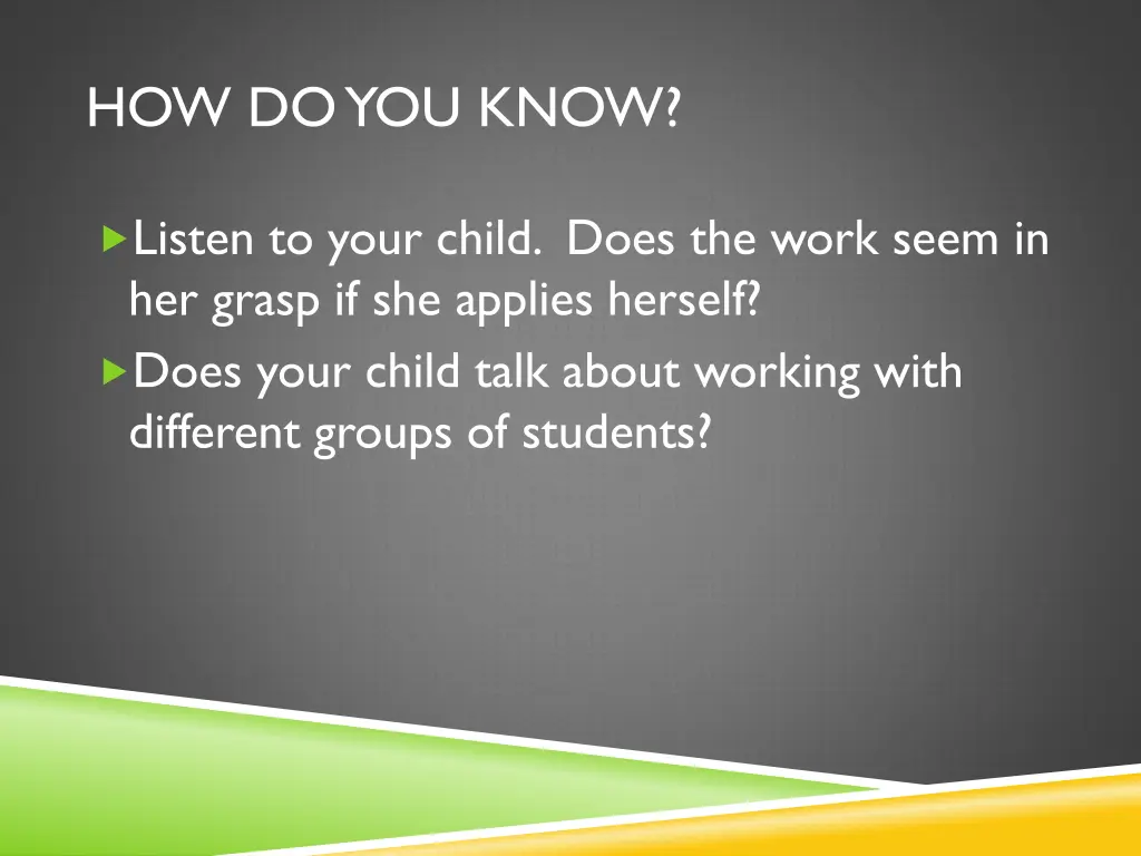 how do you know 1
