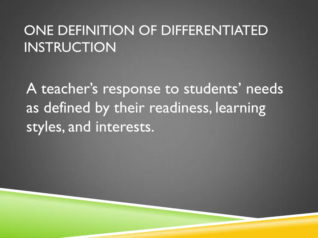 one definition of differentiated instruction