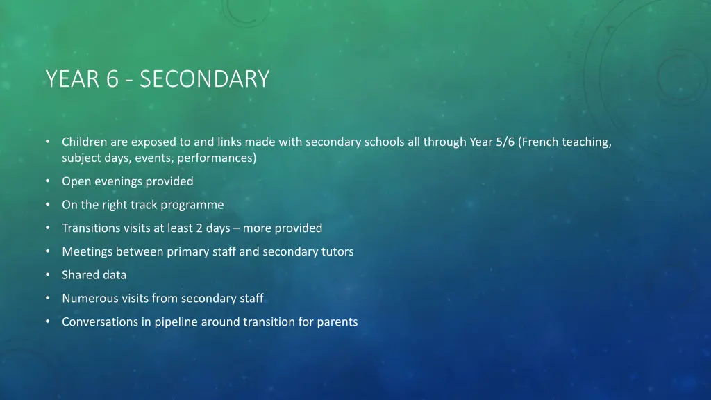 year 6 secondary