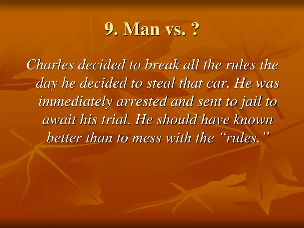 9 man vs