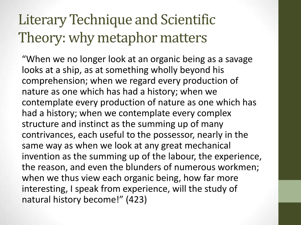 literary technique and scientific theory 1