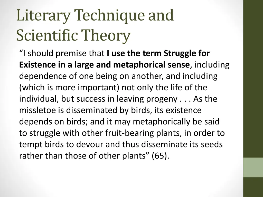 literary technique and scientific theory i should