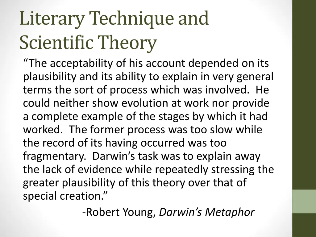 literary technique and scientific theory