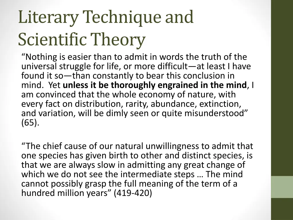 literary technique and scientific theory nothing