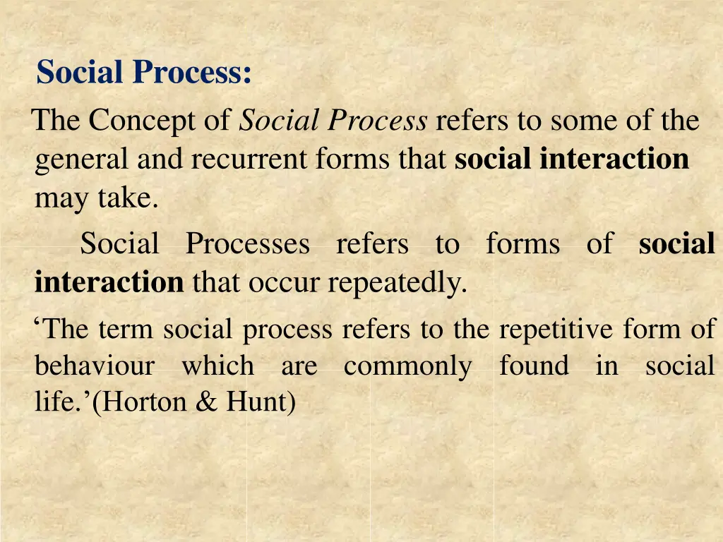 social process the concept of social process