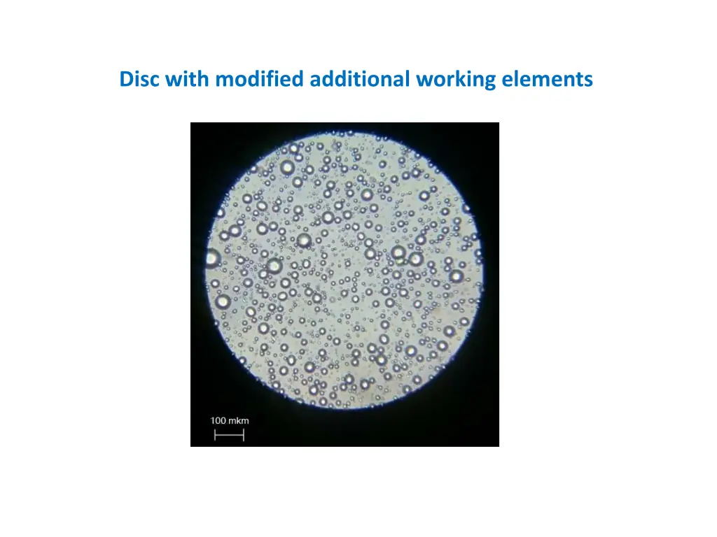 disc with modified additional working elements