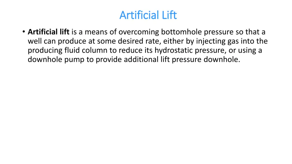 artificial lift artificial lift