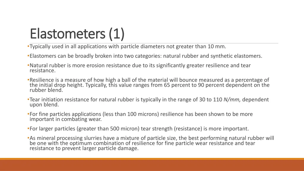 elastometers 1 elastometers 1 typically used