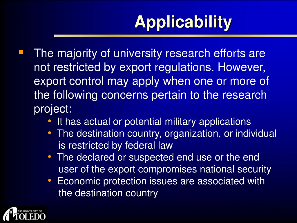 applicability 1