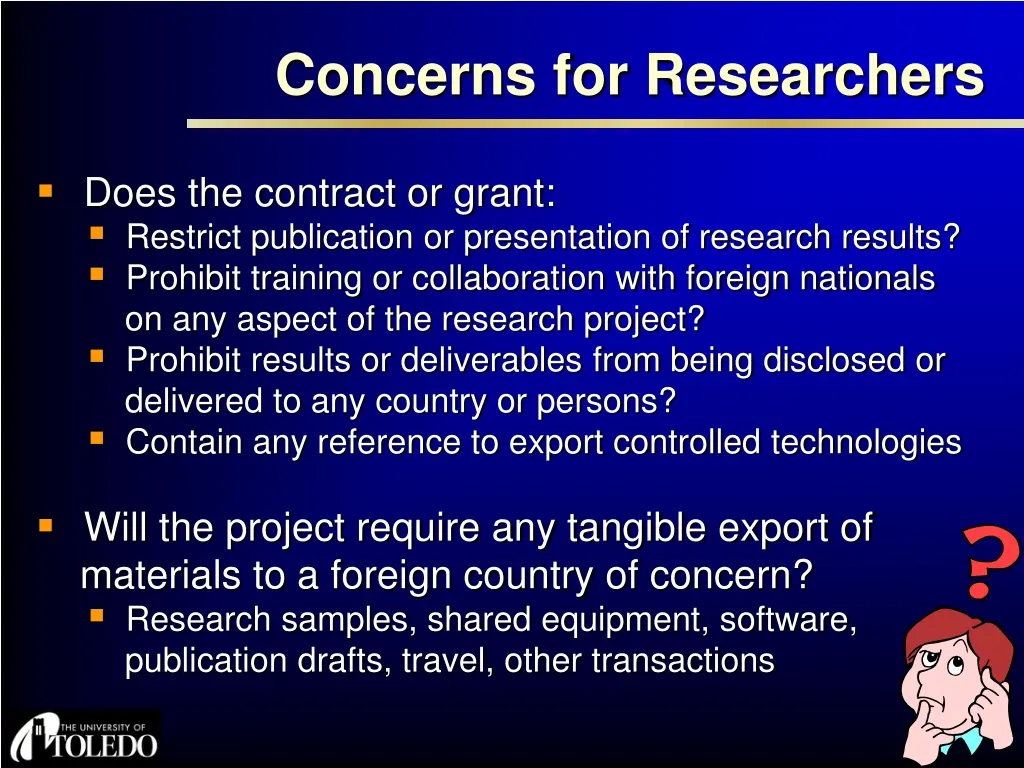 concerns for researchers