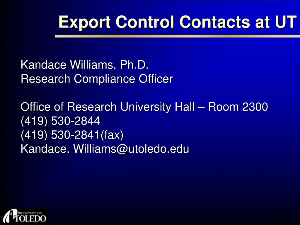 export control contacts at ut
