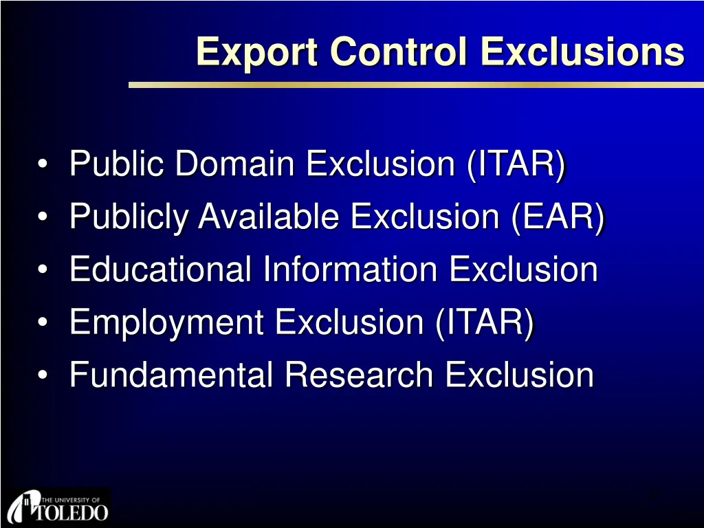 export control exclusions 1