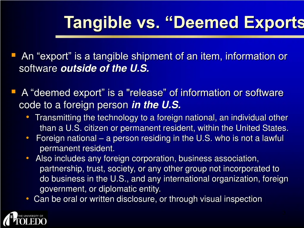 tangible vs deemed exports