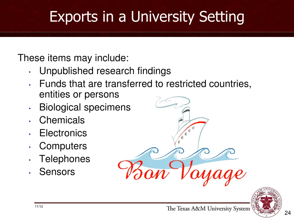 exports in a university setting