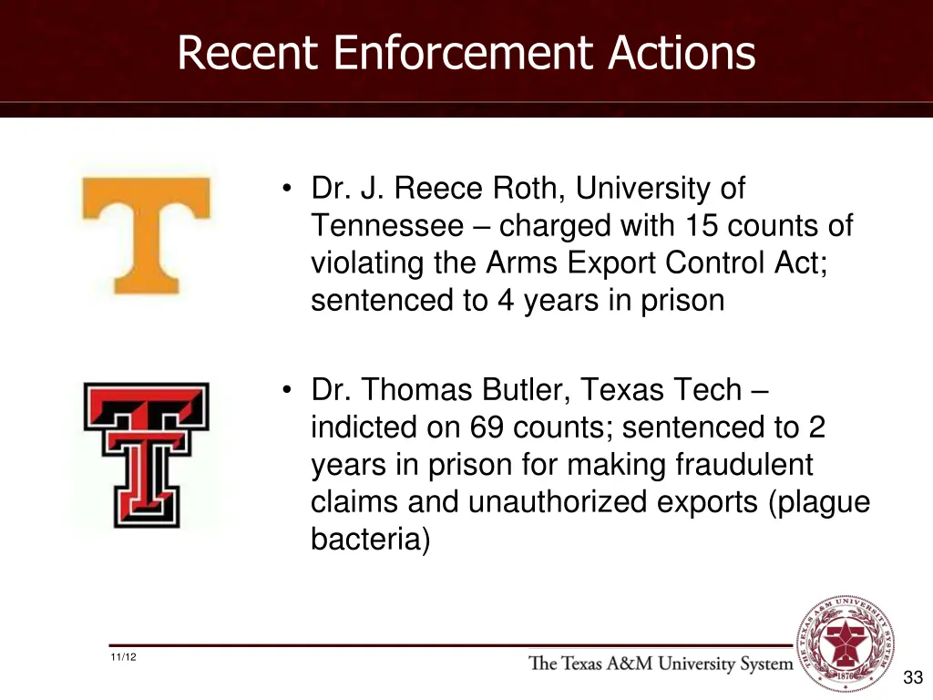 recent enforcement actions