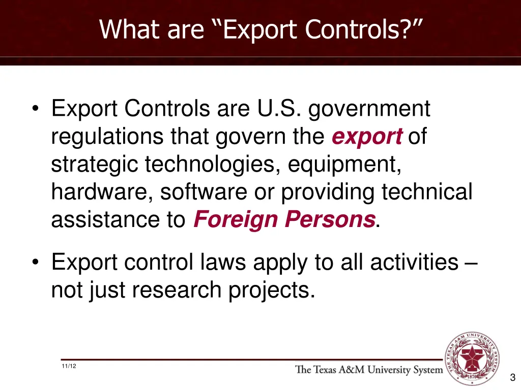 what are export controls