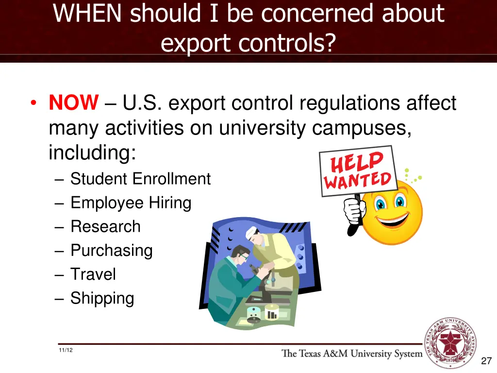 when should i be concerned about export controls