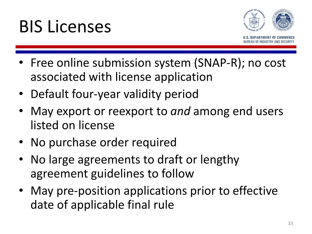 bis licenses