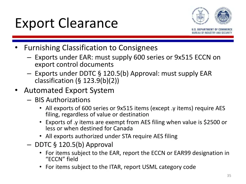 export clearance