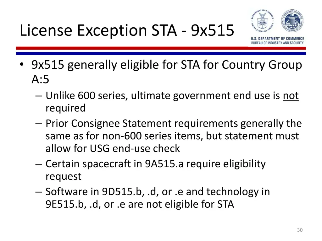 license exception sta 9x515