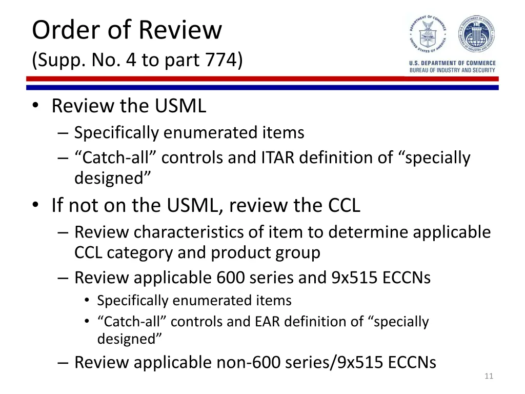 order of review supp no 4 to part 774