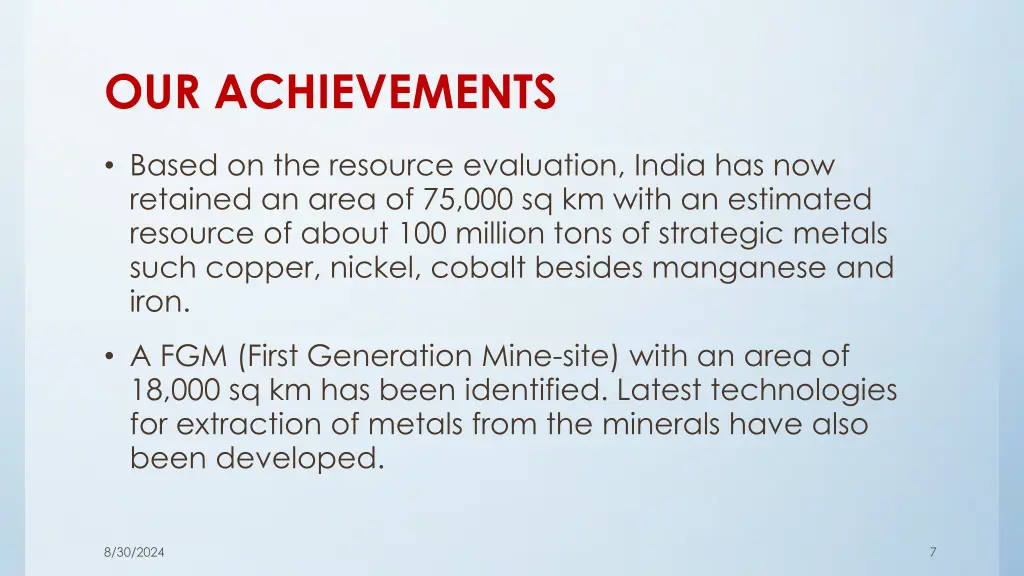 our achievements