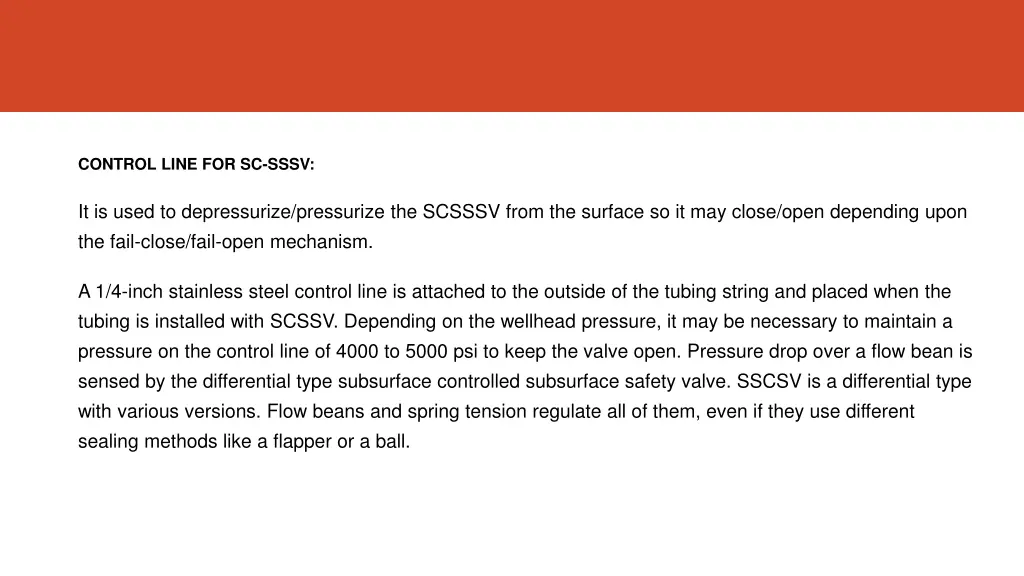control line for sc sssv