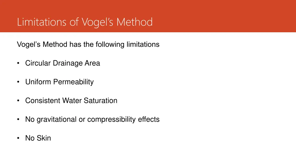 limitations of vogel s method