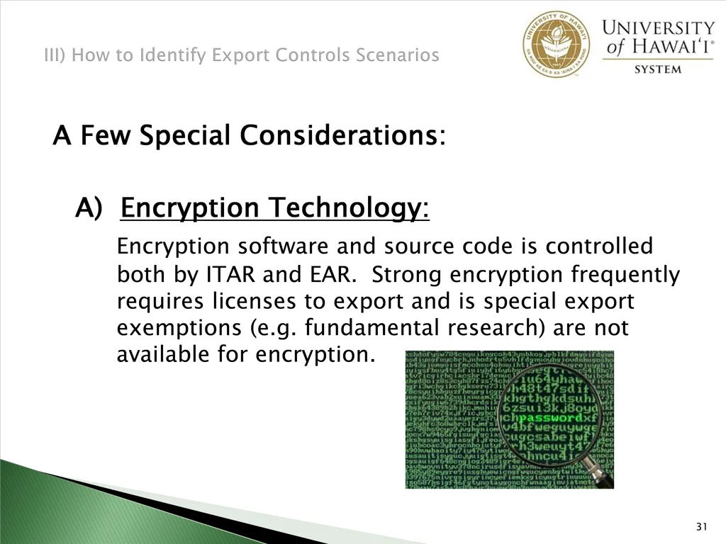 a few special considerations 1