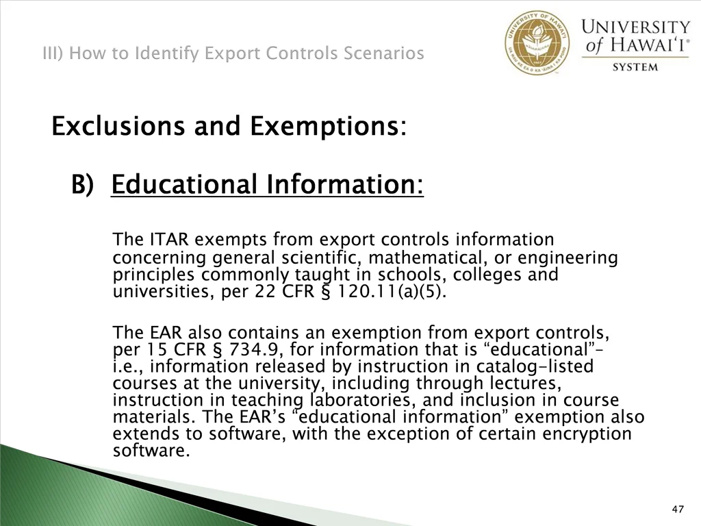 exclusions and exemptions 2
