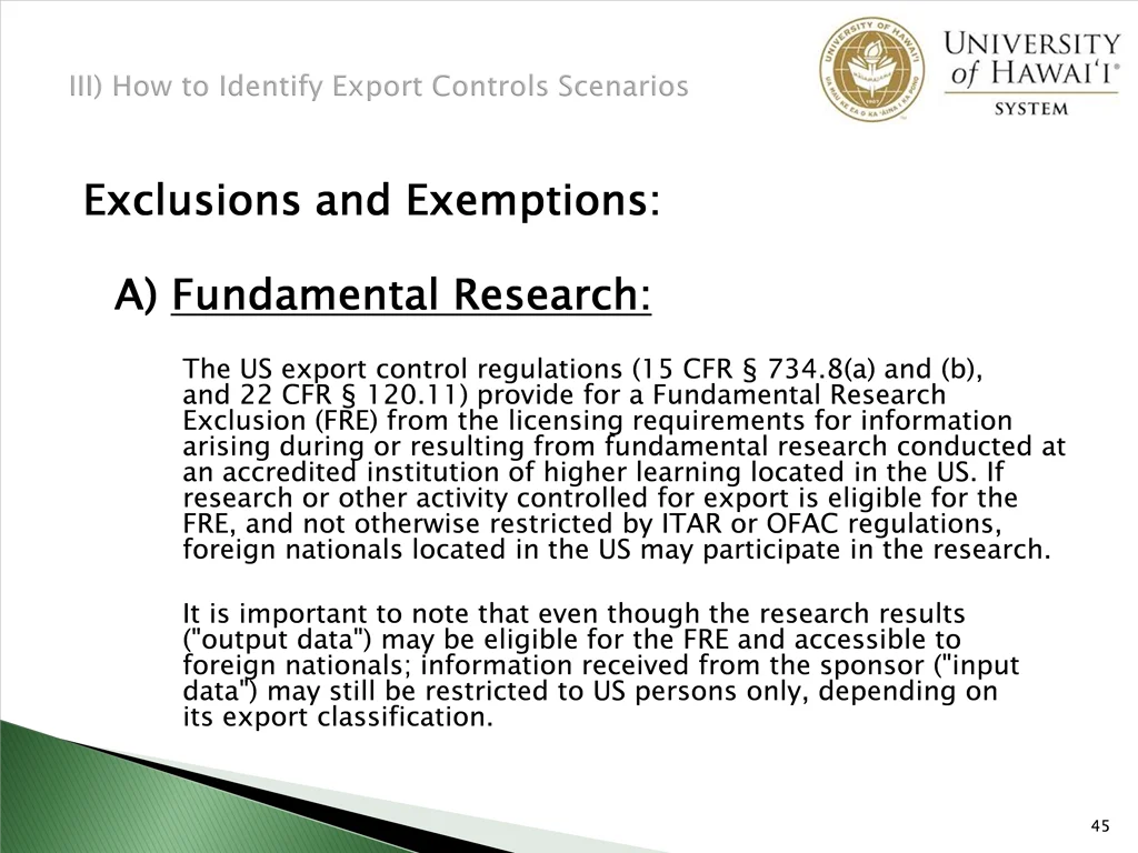 exclusions and exemptions