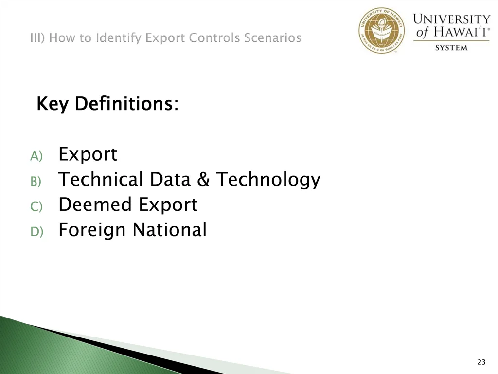 key definitions