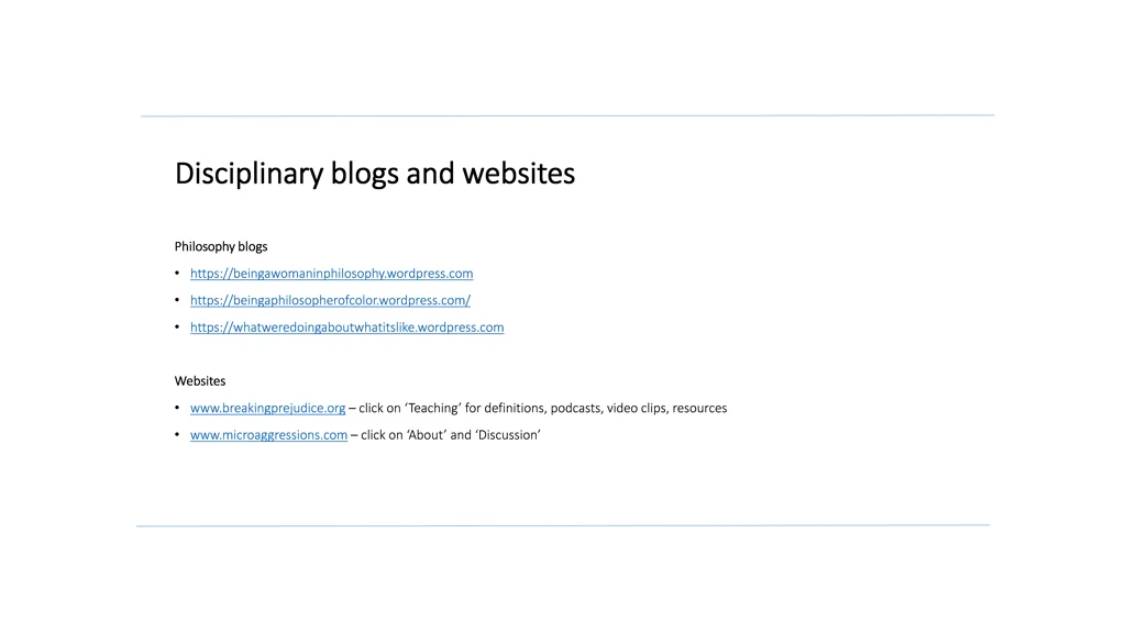 disciplinary blogs and websites disciplinary