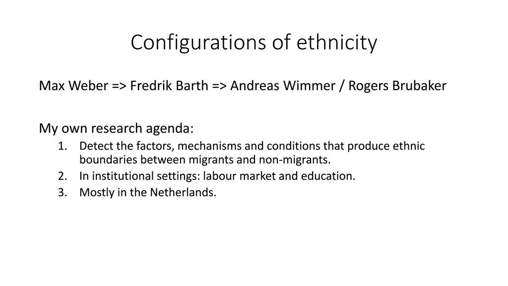 configurations of ethnicity 2