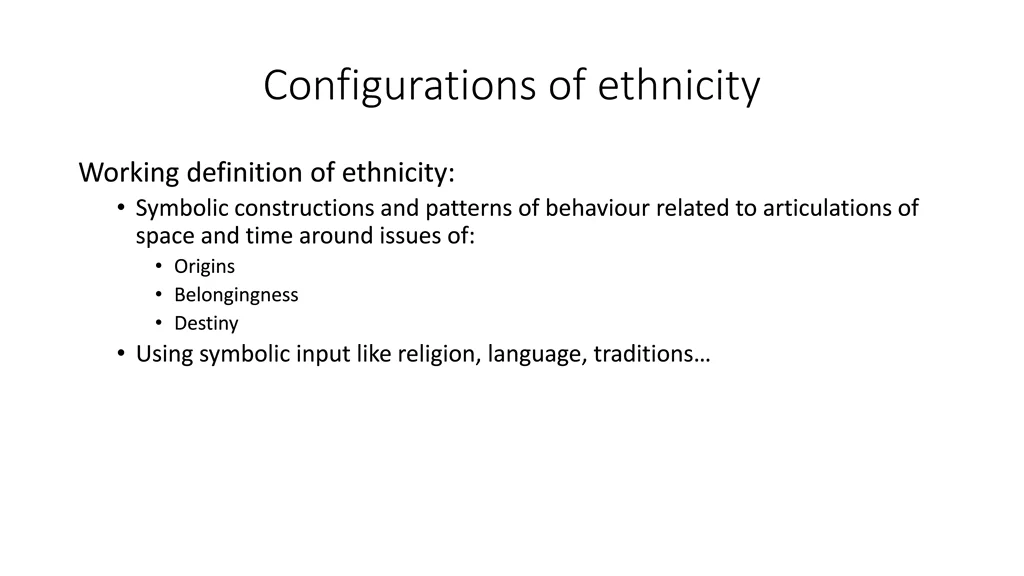 configurations of ethnicity