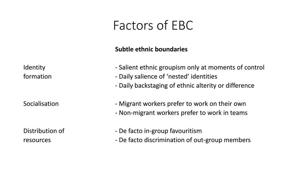 factors of ebc 3