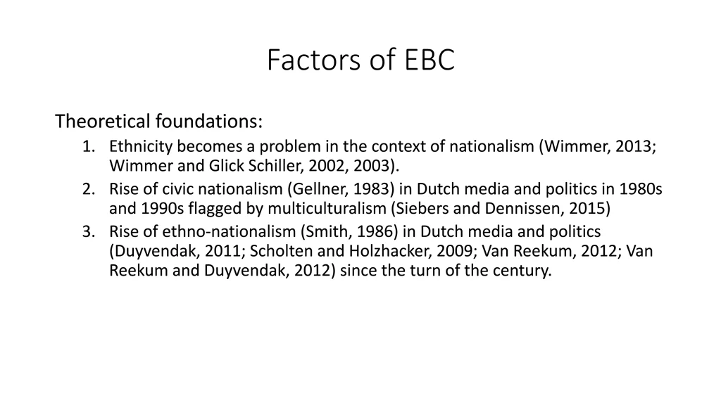 factors of ebc