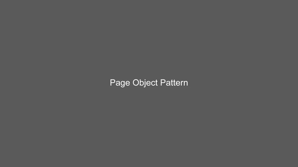 page object pattern