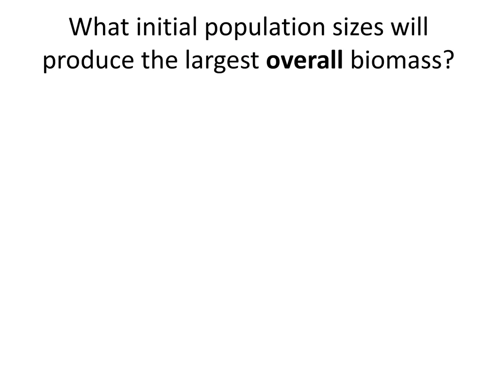what initial population sizes will produce 1